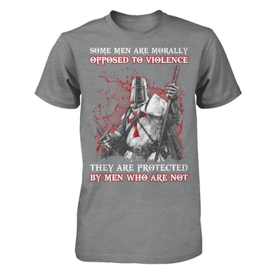 Knight Templar Men Opposed To Violence They Are Protected By Men Who Are Not-T-Shirt & Hoodie-Classic T-Shirt-Sport Grey