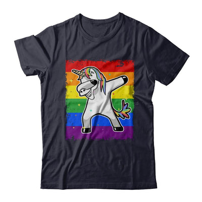 Dabbing Unicorn Lgbt Gay Pride Flag-T-Shirt & Hoodie-Premium T-Shirt-Midnight Navy