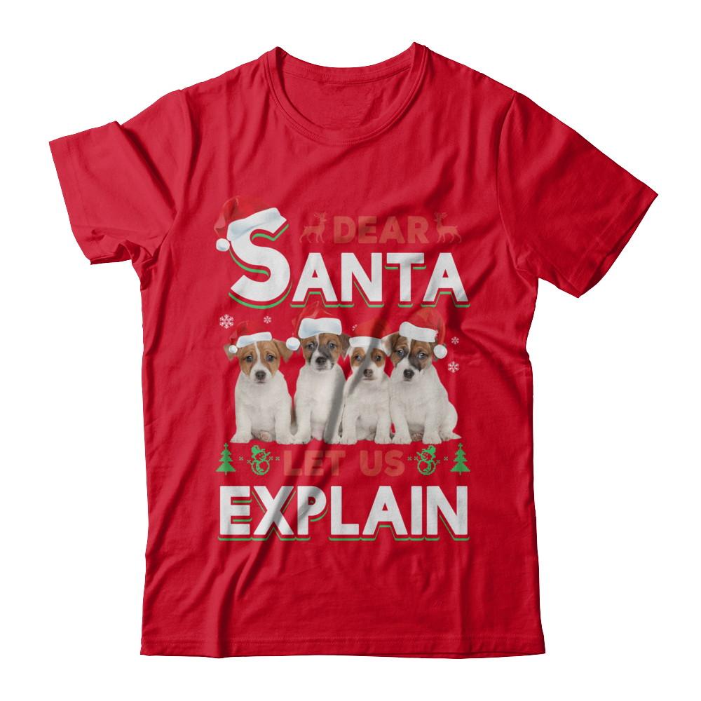 Dear Santa Funny Beagle Puppies Christmas Gift-T-Shirt & Hoodie-Premium T-Shirt-Red