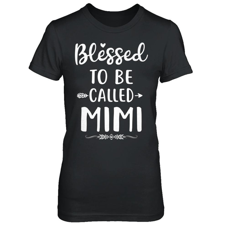 Funny Grandma Blessed To Be Called Mimi-T-Shirt & Hoodie-Women's T-Shirt-Black