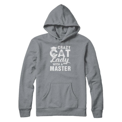 Funny Crazy Cat Lady Masters Degree Gradute Gift-T-Shirt & Tank Top-Pullover Hoodie-Light Steel