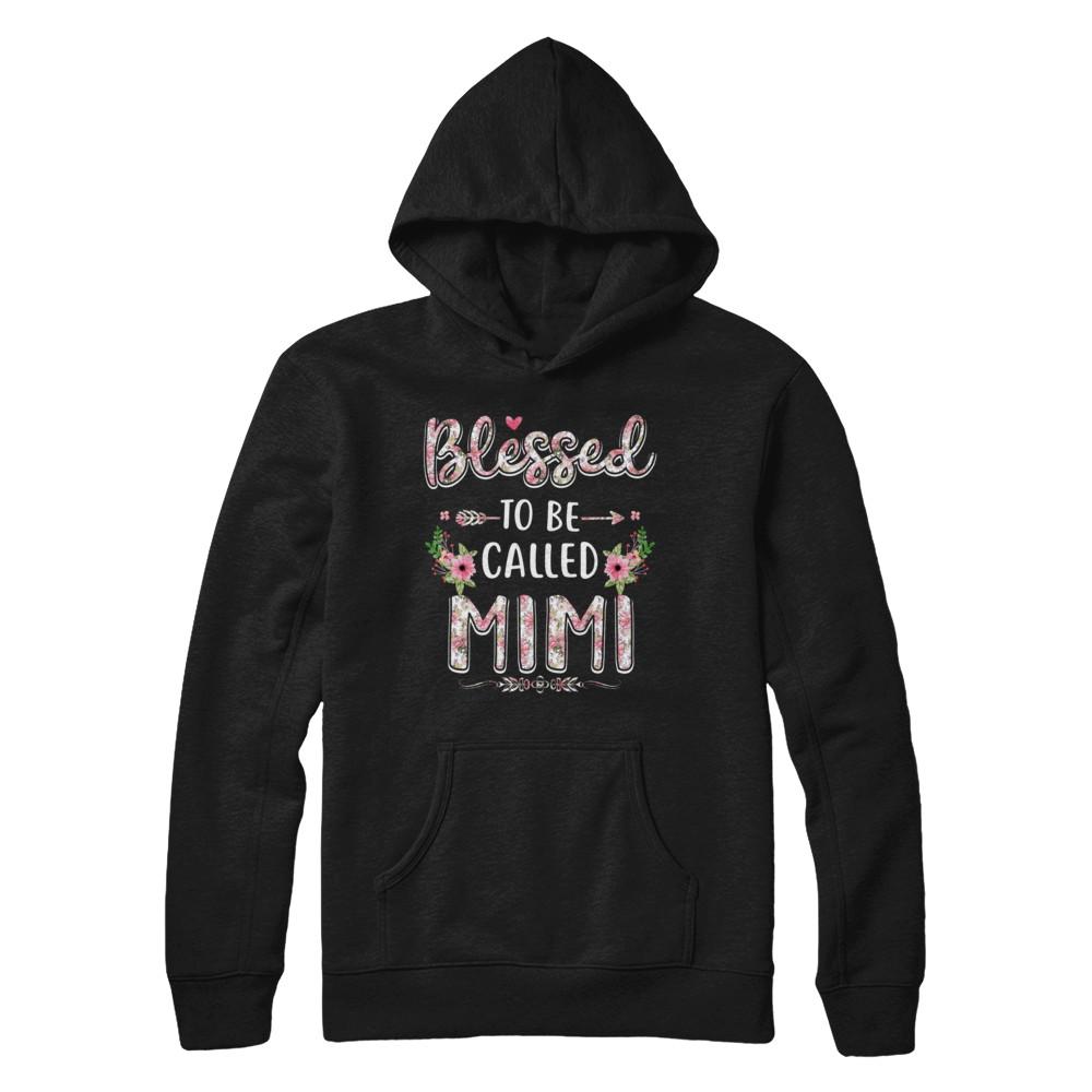 Funny Grandma Gifts Blessed To Be Called Mimi-T-Shirt & Hoodie-Pullover Hoodie-Black