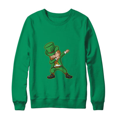 Dabbing St Patricks Day Leprechaun-T-Shirt & Hoodie-Crewneck Sweatshirt-Irish Green