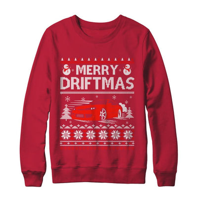 Merry Drifting Car Enthusiasts Sweater-T-Shirt & Sweatshirt-Crewneck Sweatshirt-Red