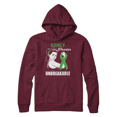 Kidney Disease Warrior Unbreakable Kidney Disease Awareness-T-Shirt & Hoodie-Pullover Hoodie-Maroon