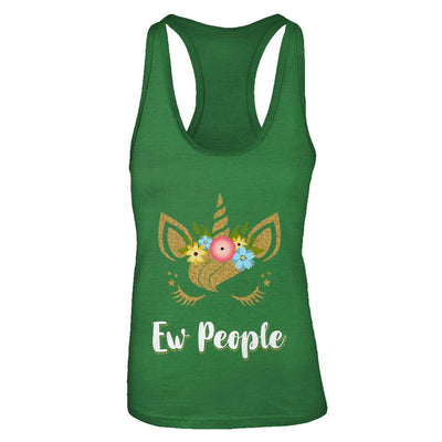 Ew People Unicorn-T-Shirt & Tank Top-Women's Ideal Racerback Tank-Kelly Green
