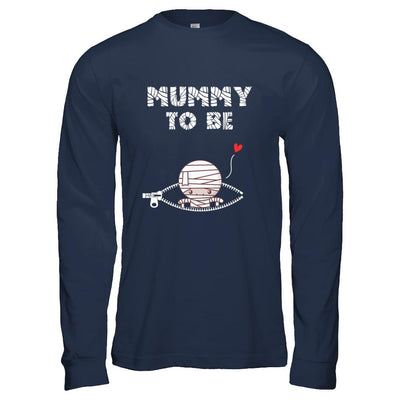 Cute Baby Mummy To Be Pregnant Halloween Costume-T-Shirt & Hoodie-Long Sleeve T-Shirt-Navy
