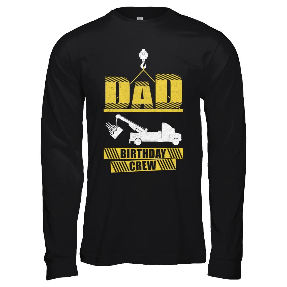 Dad Birthday Crew Construction Birthday Party-T-Shirt & Hoodie-Long Sleeve T-Shirt-Black