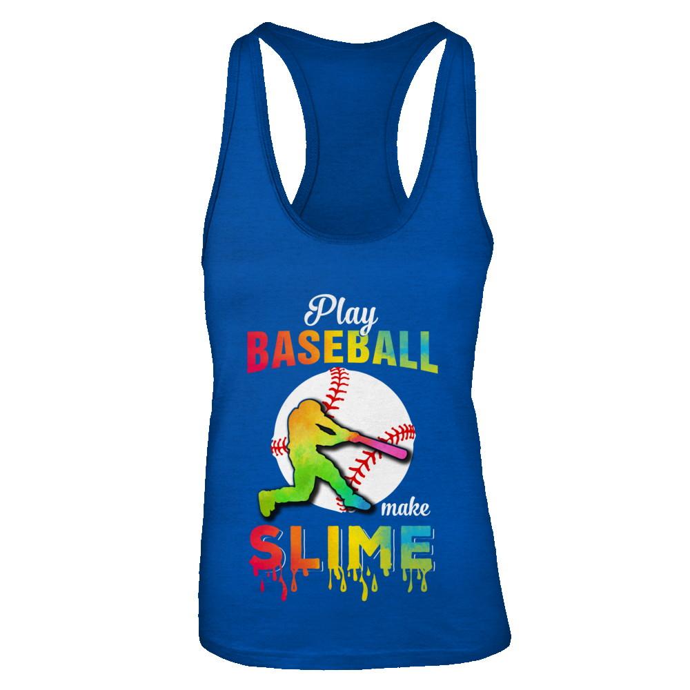 Play Baseball Make Slime Watercolor For Girl Women-T-Shirt & Tank Top-Women's Ideal Racerback Tank-Royal