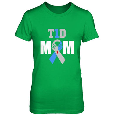 Diabetes awareness T1D Proud Type 1 Diabetes Mom-T-Shirt & Hoodie-Women's T-Shirt-Irish Green