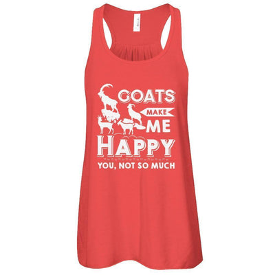 Goats Make Me Happy You Not So Much Goat Lover-T-Shirt & Tank Top-Women's Flowy Racerback Tank-Red