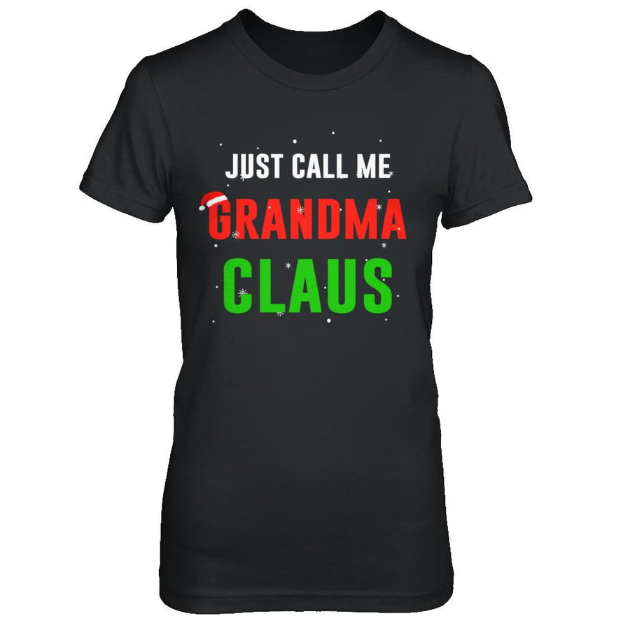 Santa Grandma Claus Matching Family Christmas Pajamas-T-Shirt & Sweatshirt-Women's T-Shirt-Black