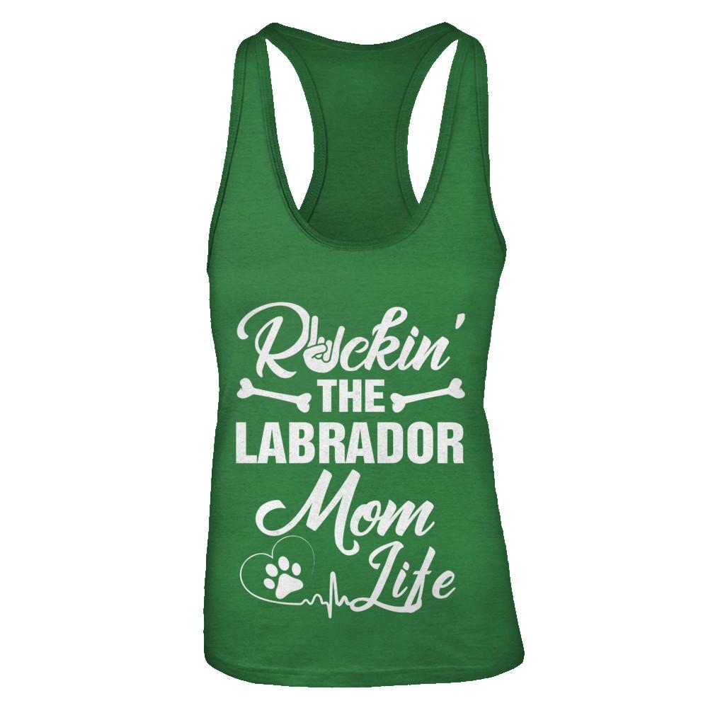 Rockin The Labrador Mom Life-T-Shirt & Tank Top-Women's Ideal Racerback Tank-Kelly Green