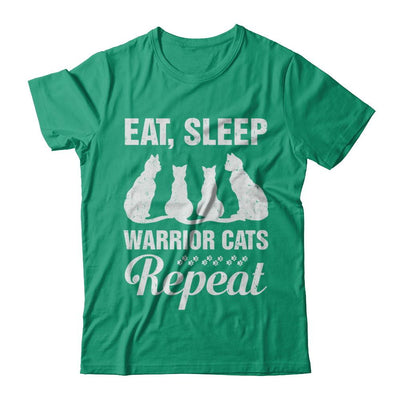 Eat Sleep Warrior Cats Repeat Funny Cat Mom Gifts-T-Shirt & Hoodie-Classic T-Shirt-Kelly Green