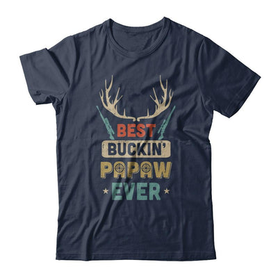 Vintage Best Buckin' PaPaw Ever Deer Hunting-T-Shirt & Hoodie-Classic T-Shirt-Navy