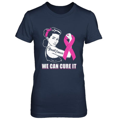 Breast Cancer Awareness Survivor We Can Cure It-T-Shirt & Hoodie-Women's T-Shirt-Navy