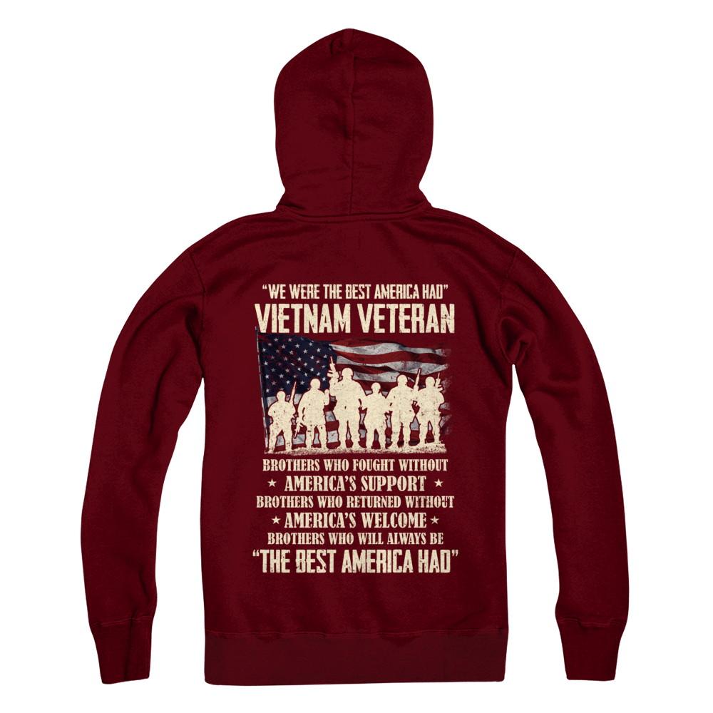 Vietnam Veteran The Best America Had Proud-T-Shirt & Hoodie-Pullover Hoodie-Maroon