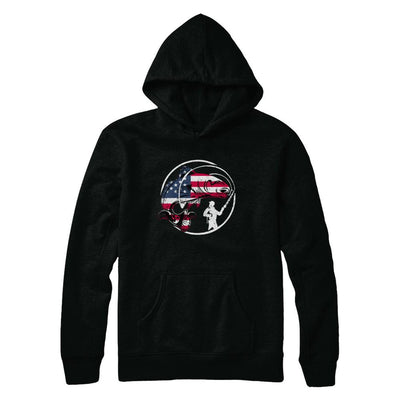 American Flag Fishing Vintage 4Th July Gifts-T-Shirt & Hoodie-Pullover Hoodie-Black