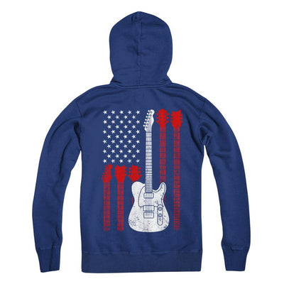 Guitar American Us Flag Music Player-T-Shirt & Hoodie-Pullover Hoodie-Deep Royal