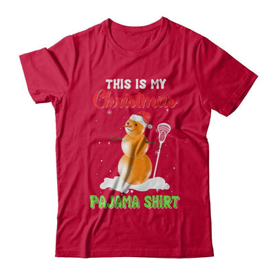 This Is My Christmas Pajama Xmas Snowman Lacrosse-T-Shirt & Sweatshirt-Classic T-Shirt-Red