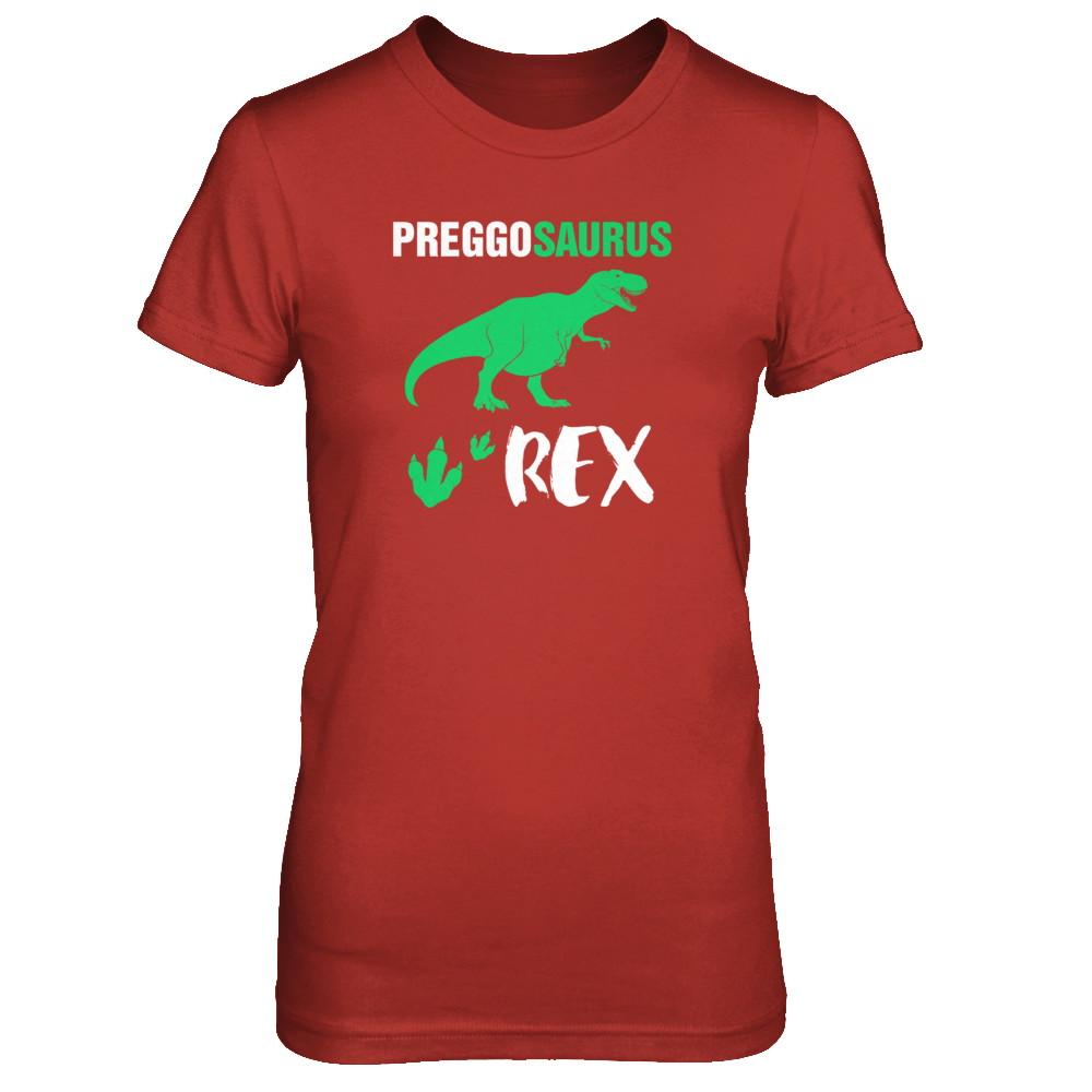 Preggosaurus Rex Pregnancy Mom Dinosaur Gift-T-Shirt & Tank Top-Women's T-Shirt-Red