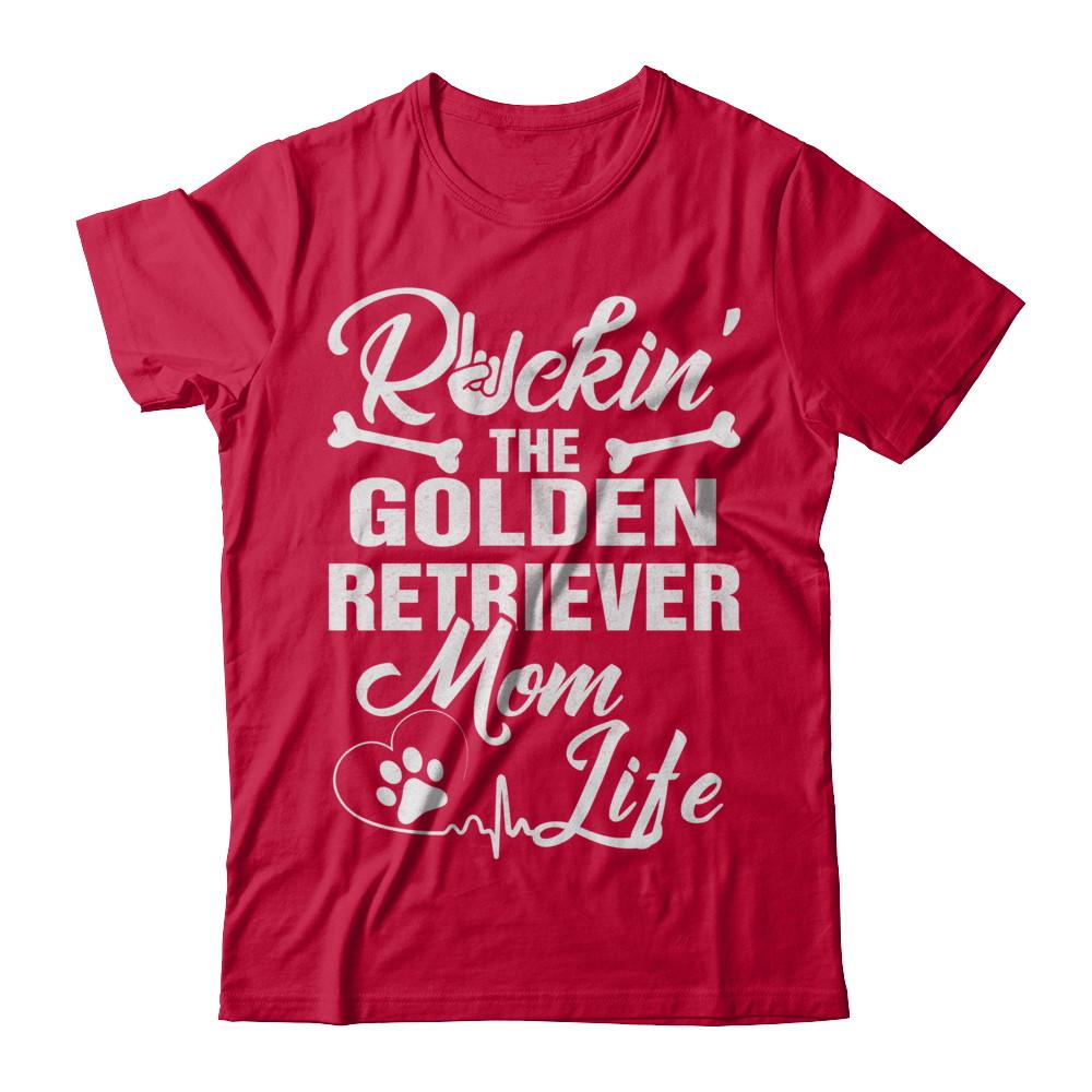 Rockin The Golden Retriever Mom Life Men Style-T-Shirt & Hoodie-Classic T-Shirt-Red