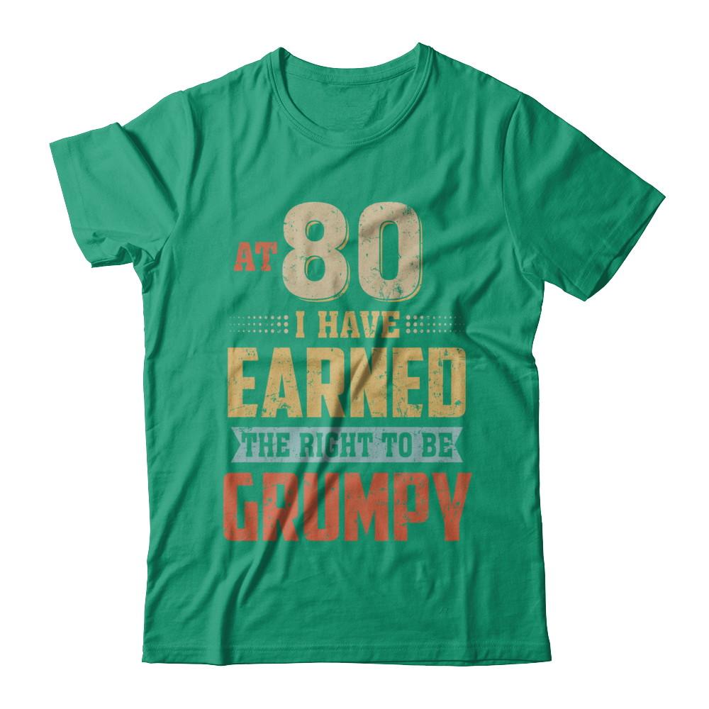 Vintage The Right To Be Grumpy 80th 1941 Birthday Gift-T-Shirt & Hoodie-Classic T-Shirt-Kelly Green