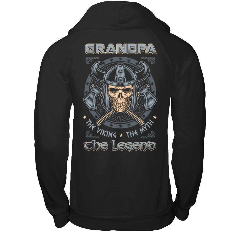 Grandpa The Viking The Myth The Legend-T-Shirt & Hoodie-Pullover Hoodie-Black