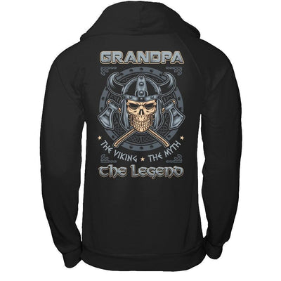 Grandpa The Viking The Myth The Legend-T-Shirt & Hoodie-Pullover Hoodie-Black