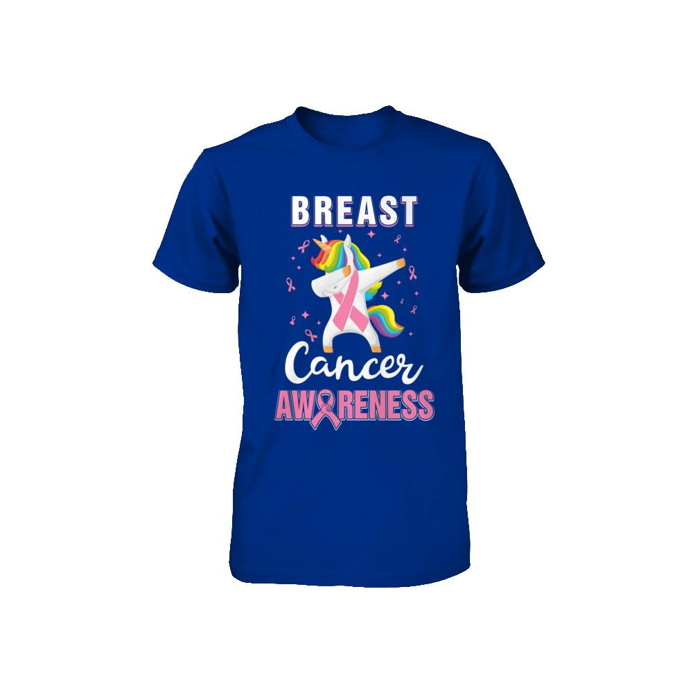 Inspirational Breast Cancer Awareness Unicorn Support Youth-Youth Shirt-