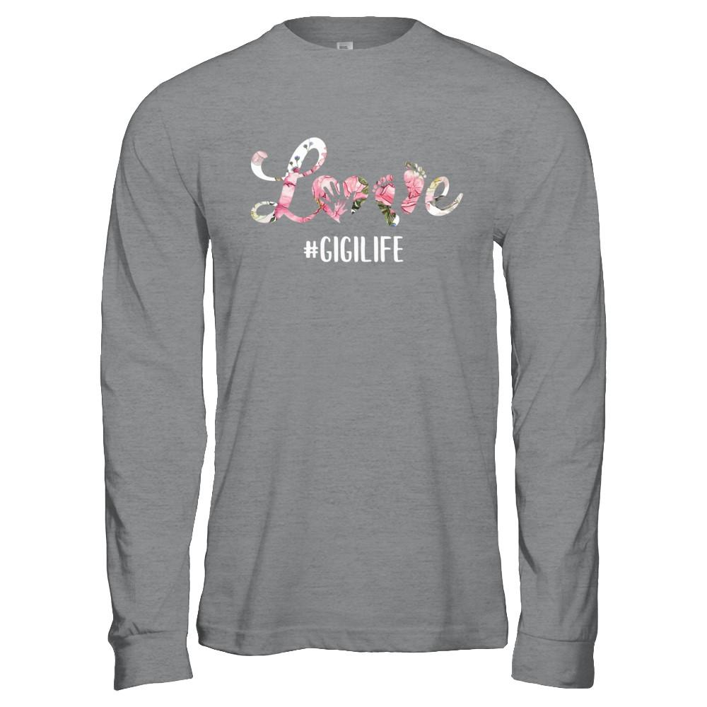 Love Gigilife Matching Grandchild And Gigi Gifts-T-Shirt & Hoodie-Long Sleeve T-Shirt-Sport Grey
