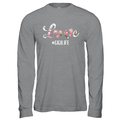 Love Gigilife Matching Grandchild And Gigi Gifts-T-Shirt & Hoodie-Long Sleeve T-Shirt-Sport Grey