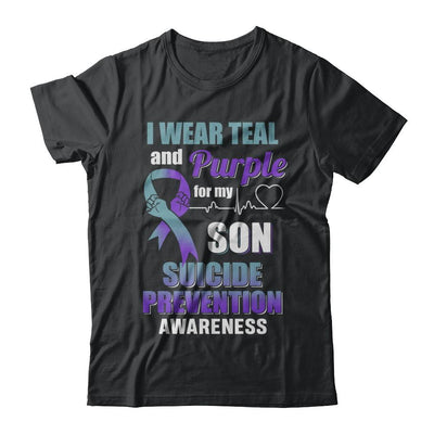 I Wear Teal Purple For My Son Suicide Prevention Awareness-T-Shirt & Hoodie-Classic T-Shirt-Black