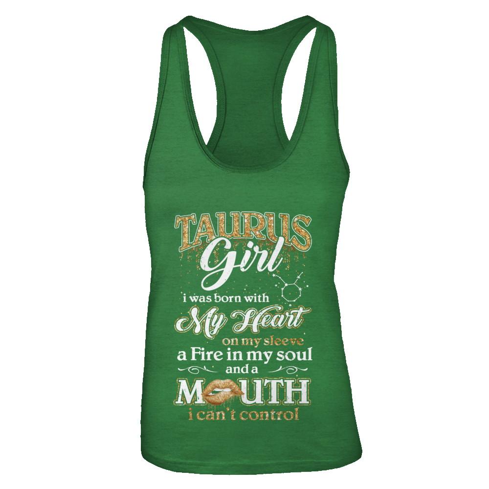 I'm A Taurus Girl Lipstick April May Funny Zodiac Birthday-T-Shirt & Tank Top-Women's Ideal Racerback Tank-Kelly Green