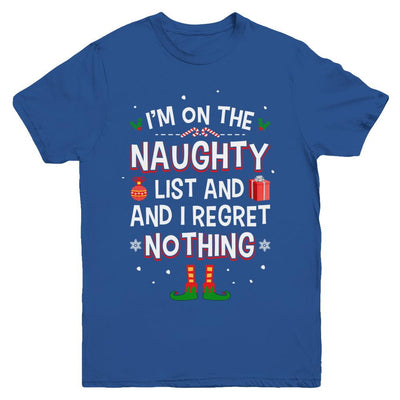 I'm On The Naughty List Funny Christmas Youth-Youth Shirt-Youth T-Shirt-Royal