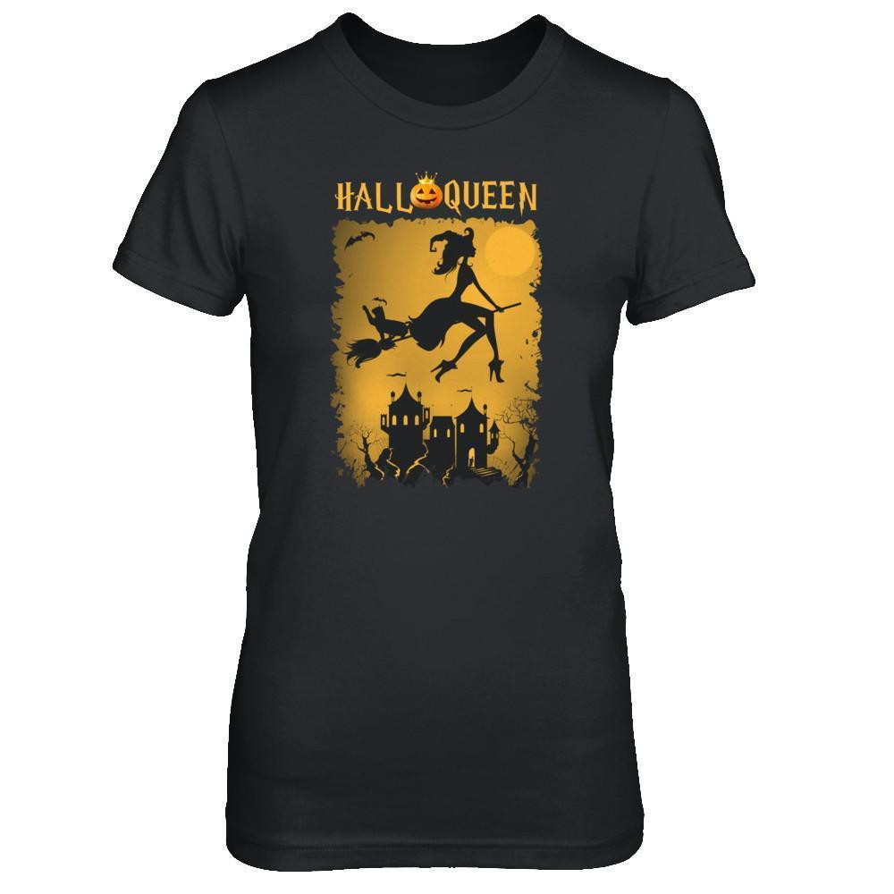 Funny Halloween Pumpkin Queen-T-Shirt & Tank Top-Women's T-Shirt-Black