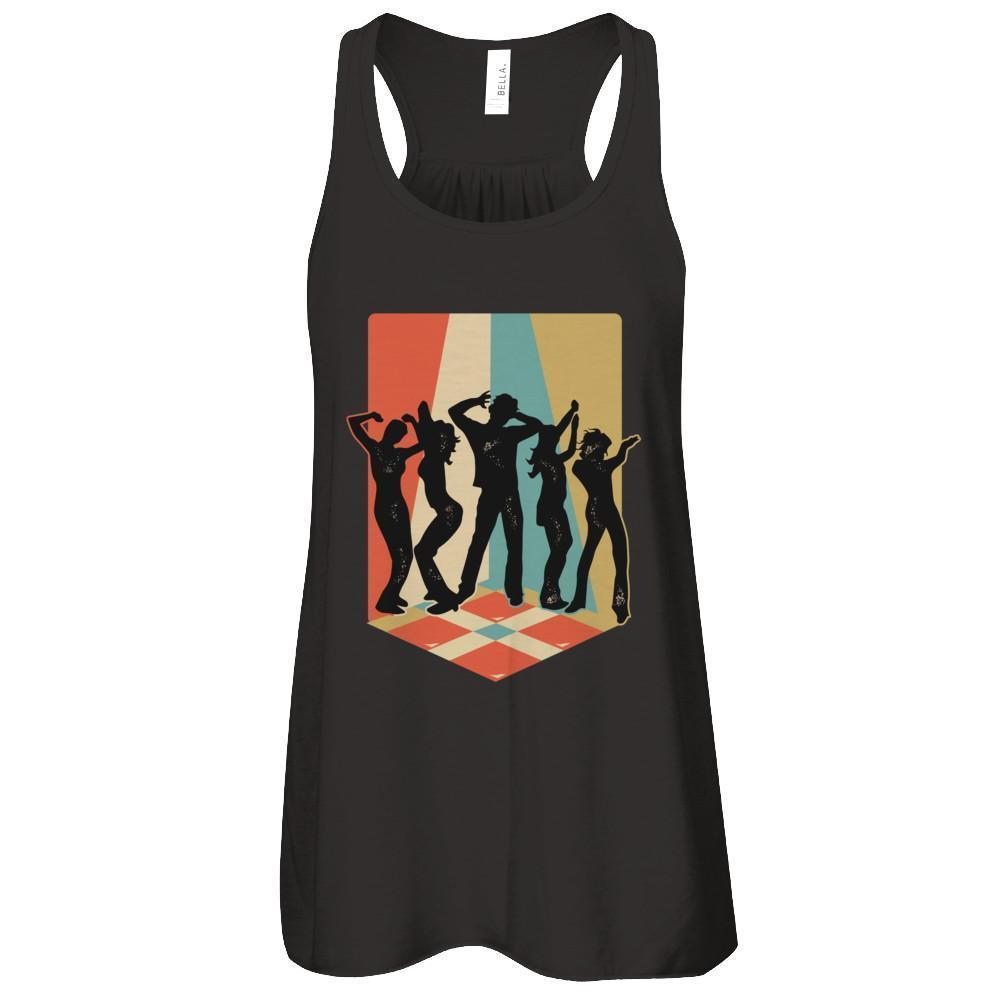Classic Vintage Retro Style Dance Music-T-Shirt & Tank Top-Women's Flowy Racerback Tank-Black