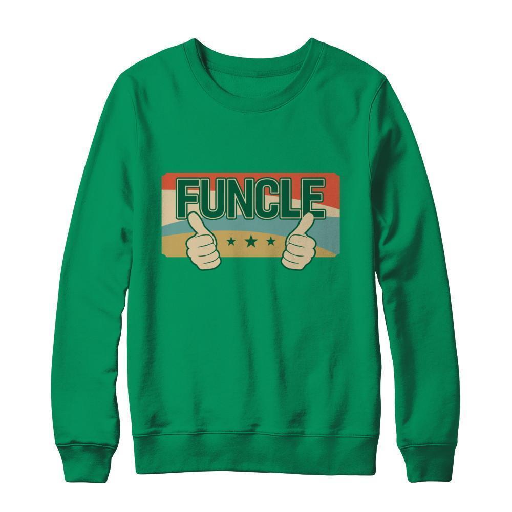 Vintage Retro Funcle Funny Uncle Only Cooler-T-Shirt & Sweatshirt-Crewneck Sweatshirt-Irish Green