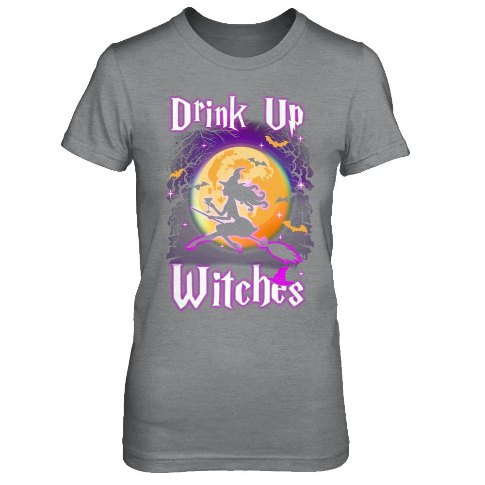 Drink Up Witches Funny Halloween-T-Shirt & Hoodie-Women's T-Shirt-Sport Grey