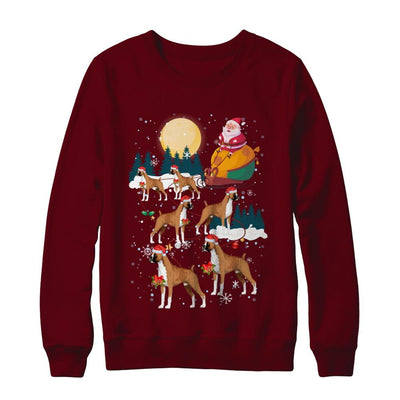 Dog Reindeer Boxer Christmas Gift-T-Shirt & Sweatshirt-Crewneck Sweatshirt-Maroon