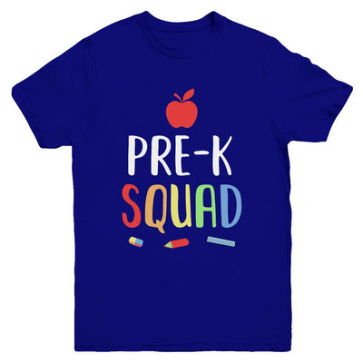Pre-K Preschool Squad Back To School Teacher Gift Youth-Youth Shirt-Youth T-Shirt-Navy