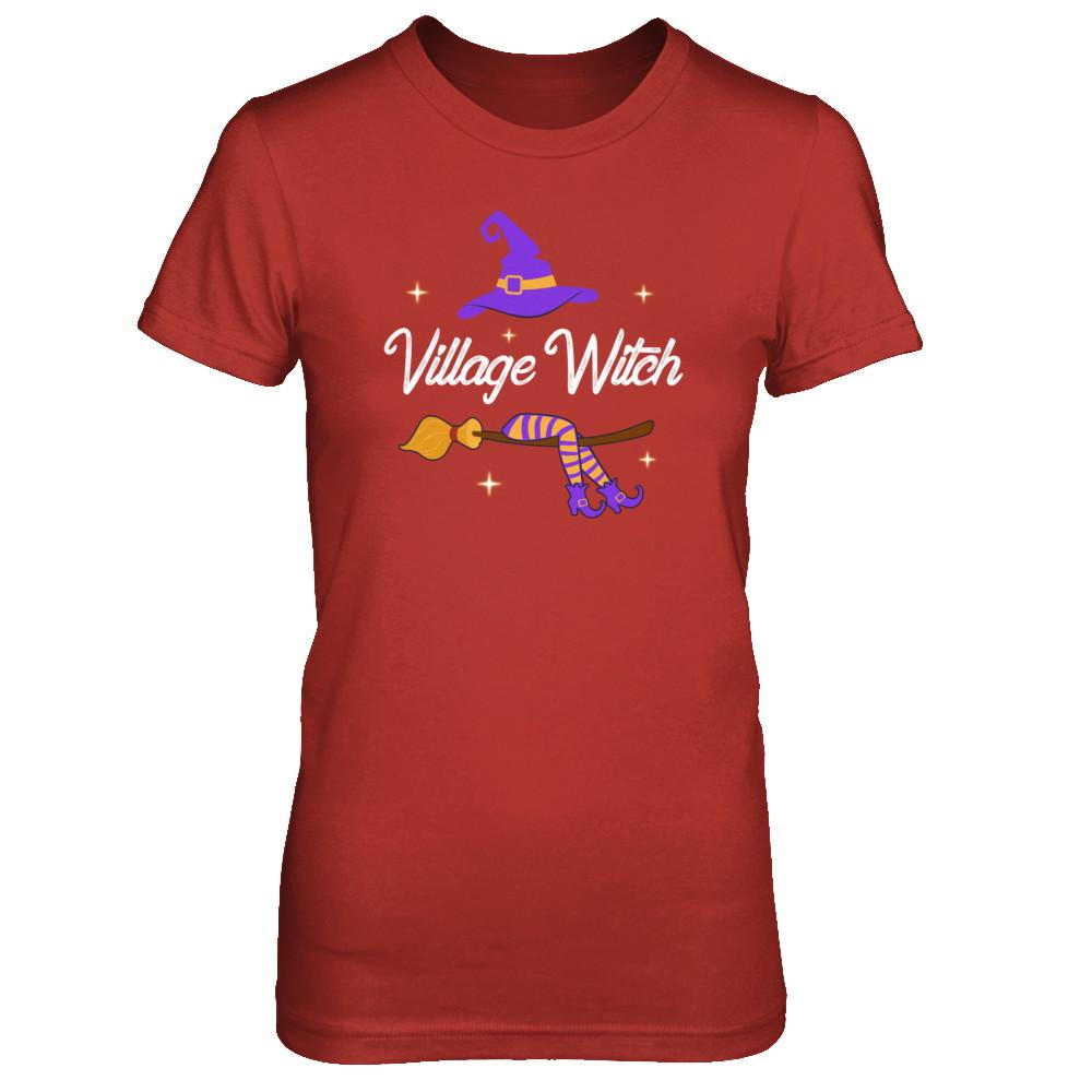 Village Witch Halloween-T-Shirt & Hoodie-Women's T-Shirt-Red