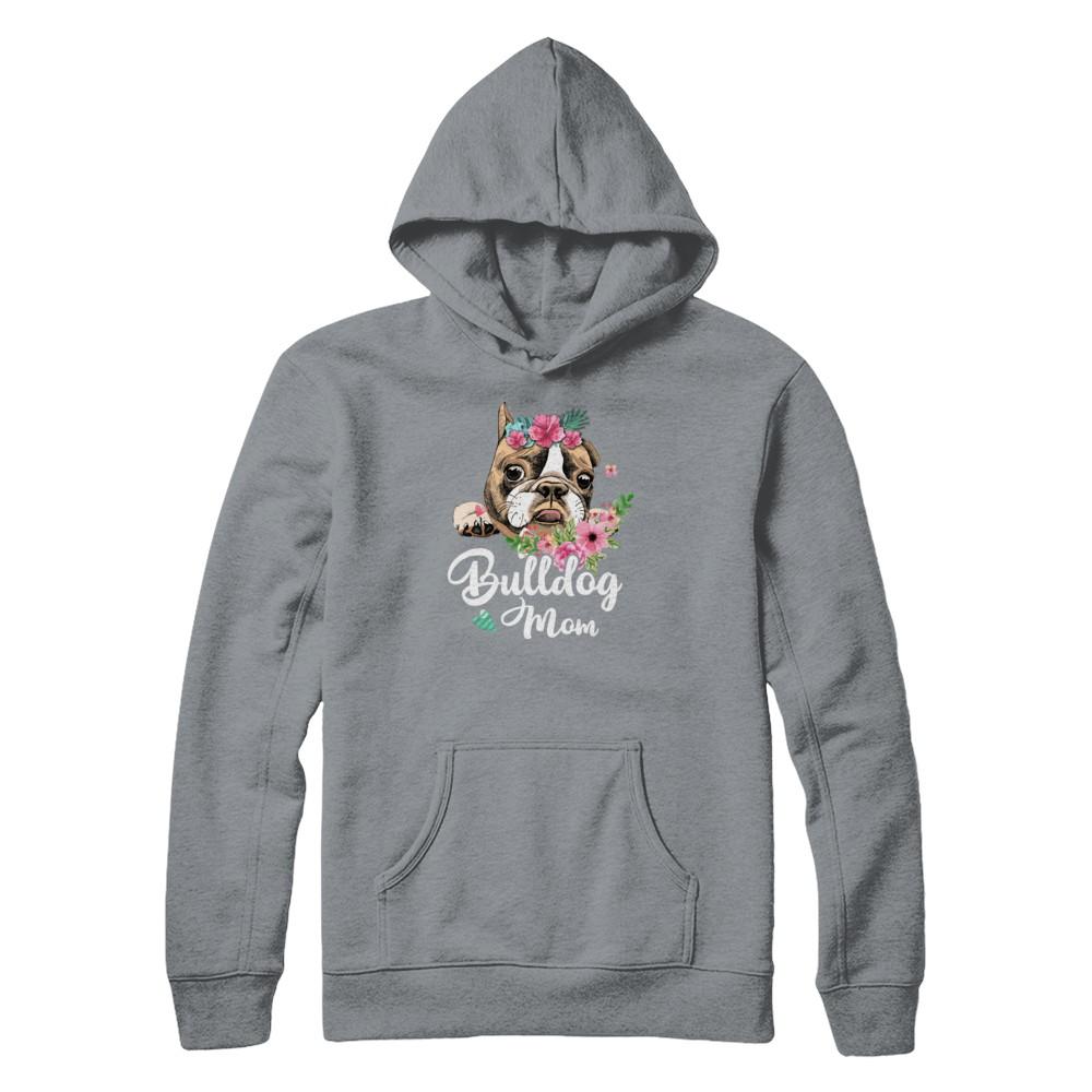Bulldog Mom Funny Dog Mom Gift Idea-T-Shirt & Tank Top-Pullover Hoodie-Light Steel