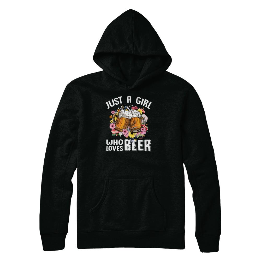 Just A Woman Who Loves Beer-T-Shirt & Tank Top-Pullover Hoodie-Black