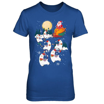 Funny Christmas Llama Alpaca Reindeer Lover Santa Gift-T-Shirt & Sweatshirt-Women's T-Shirt-Royal