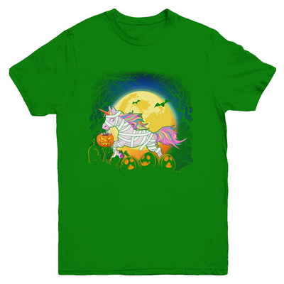 Halloween Pumpkin Unicorn Gift For Kids Girls Youth-Youth Shirt-Youth T-Shirt-Irish Green
