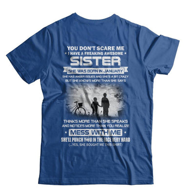 Freaking Awesome Sister She Was Born In January Brother-T-Shirt & Hoodie-Classic T-Shirt-Royal