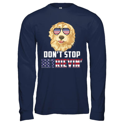 4Th Of July Gift Don't Stop Retrievin' Golden Retriever-T-Shirt & Hoodie-Long Sleeve T-Shirt-Navy