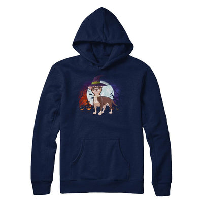Cute Halloween Chihuahua Puppy Pumpkins-T-Shirt & Sweatshirt-Pullover Hoodie-Navy