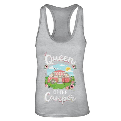 Queen Of The Camper Camping For Women Gift-T-Shirt & Tank Top-Women's Ideal Racerback Tank-Heather Grey